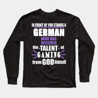 Gaming Germany E-Sport Gamer Team Slogan Long Sleeve T-Shirt